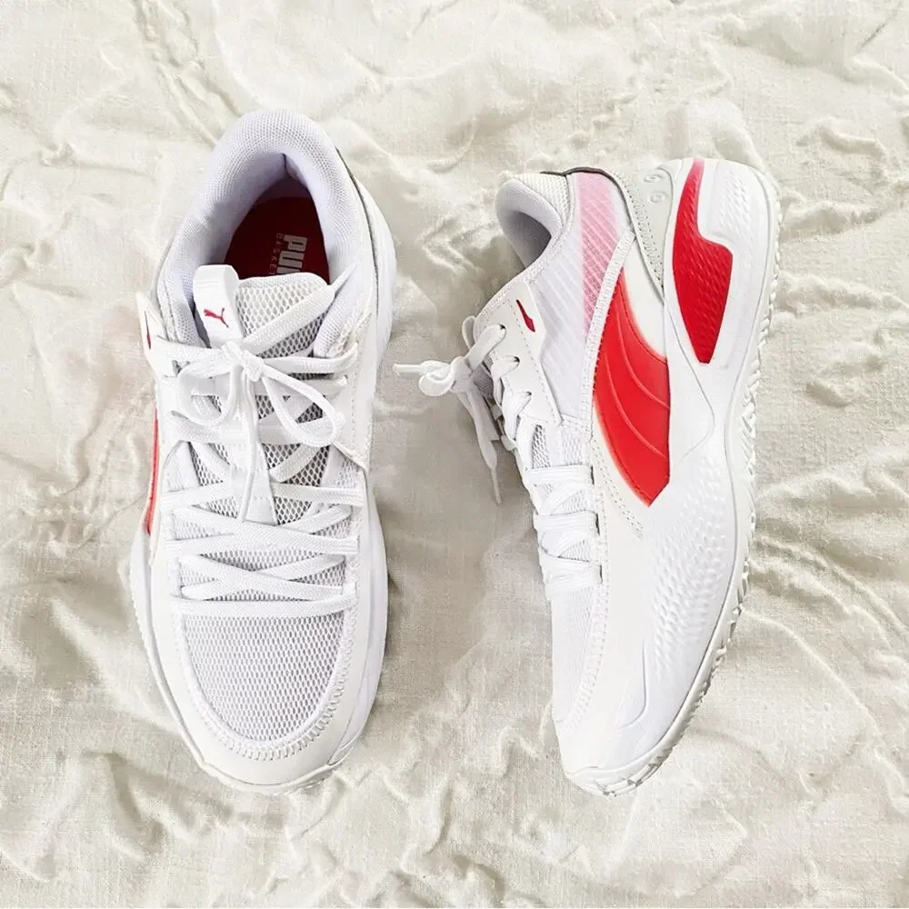 PUMA Court Rider Team 'White High Risk Red Basketball Sneakers